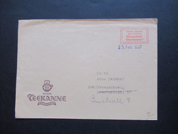 BRD 1957 Gebühr Bezahlt Beim Postamt Düsseldorf Oberkassel 1 25. Feb. 1957 Umschlag Marke Teekanne Düsseldorf - Cartas