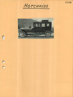 AUTOMOBILE  HOTCHKISS EXTRAIT DE JOURNAL COLLE SUR CARTON 21 X 27 CM - Voitures