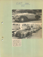 AUTOMOBILE FIAT 1500 DE 1937 EXTRAIT DE JOURNAL COLLE SUR CARTON 21 X 27 CM - Voitures