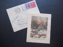 USA 1933 Washington MiF Stempel Hud Term Annex NY Mail Early For Christmas / Mit Inhalt Weihnachtsgrüße - Lettres & Documents