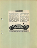 AUTOMOBILE MILLER 1926-1929 EXTRAIT DE JOURNAL COLLE SUR CARTON 21 X 27 CM - Voitures