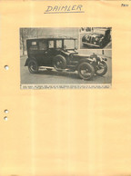 AUTOMOBILE DAIMLER 1920 EXTRAIT DE JOURNAL COLLE SUR CARTON 21 X 27 CM - Voitures