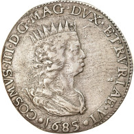 Monnaie, États Italiens, Cosimo III, Tollero, 1685, Livorno, TTB, Argent - Toscane