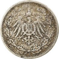 Monnaie, GERMANY - EMPIRE, 1/2 Mark, 1905, Muldenhütten, TB+, Argent, KM:17 - 1/2 Mark