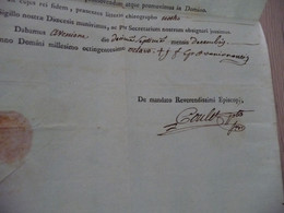 Religion Formule Sur Papier Signée Goulet Joannes Franciscus Perier Sceau Début XIX ème - Religión & Esoterismo