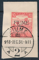 Fiume 1918 Fehérszámú Arató 10f M II, Kivágáson. Certificate: Bodor (Sassone EUR 16.000,-) - Otros & Sin Clasificación