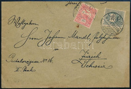 1900 Febr. 9. Túlsúlyos Levél Feketeszámú 20kr + Turul 10f Vegyes Bérmentesítéssel "BUDAPEST" - "ZÜRICH" Talán Az Egyetl - Otros & Sin Clasificación