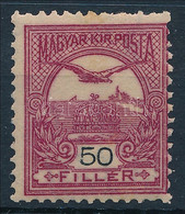 ** 1904 Turul Sötétborvörös 50f 3. Vízjelállás (110.000) (felül Rövid Fogak / Short Perfs. Above) - Otros & Sin Clasificación