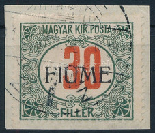 Fiume 1918 Pirosszámú Portó 30f M II., Bodor Vizsgálójellel (100.000) - Otros & Sin Clasificación