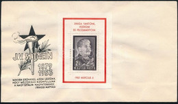 1953 Sztálin-gyászblokk Kézisajtós Változat Bélyegzés Nélküli FDC-n (FDC 130.000) - Otros & Sin Clasificación