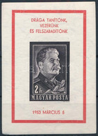 * 1953 Sztálin Gépi Vágott Blokk (50.000) - Sonstige & Ohne Zuordnung