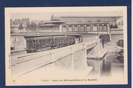 CPA Paris 75 Métro Métropolitain Non Circulé Gare Bastille - Métro Parisien, Gares