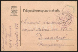 1916 Tábori Posta Levelezőlap, Piros "S.M.S. SZAMOS" Dunai Flottilla Bélyegzéssel - Other & Unclassified