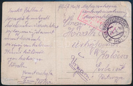 1918 Tábori Posta Képeslap "K.U.K. FELDPOSTAMT / POLA", "ZENSURIERT / Matr. Korps Komd." - Other & Unclassified