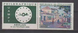 Cote D'Ivoire 1968 Expo Philexafrique PA 41 1 Val ** MNH - Côte D'Ivoire (1960-...)