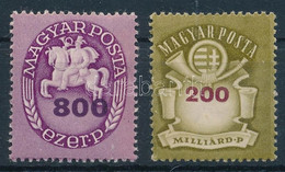 **, * 1946 Lovasfutár 800 Ezer P + Milliárdos 200 Milliárd P Elcsúszott értékszámokkal / Mi 892 + 917 With Shifted Numbe - Andere & Zonder Classificatie