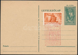 1945 Újjáépítés 60P Bélyeg Címzetlen Levelezőlapon, Piros "OFIT-BOE" Bélyegkiállítási Bélyegzéssel (ritka) - Andere & Zonder Classificatie