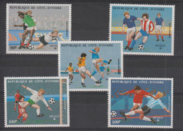 Cote D'Ivoire 1986 Football Mexico 86 PA 108-112 5 Val ** MNH - Côte D'Ivoire (1960-...)