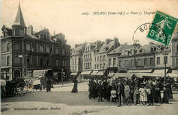 Bolbec * La Place Desgenetais * Marché Foire Marchands * Café De La Tourelle NEUVEGLISE Propriétaire - Bolbec