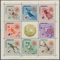 ** 1957 Nyári Olimpia, Melbourne Felülnyomott Blokk, Summer Olympics, Melbourne Overprinted Block Mi 9-10 (törött Sarok  - Otros & Sin Clasificación