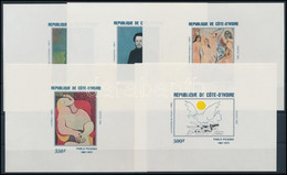 ** 1982 Picasso, Festmények Sor Vágott Blokkformában, Picasso, Paintings Set Imperforated Blockform Mi 741-745 - Altri & Non Classificati