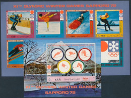 ** 1971 Téli Olimpia, Sapporo (IX.) Kisív Mi 1448-1454 + Blokk 173 - Andere & Zonder Classificatie