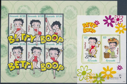 ** 2006 Betty Boop, Rajzfilmfigura Kisív Mi 5807-5812 + Blokk Mi 759 - Andere & Zonder Classificatie