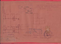 258871 / Bulgaria 1943 - 20 (1940) Leva Revenue Fiscaux , Plan For Plumbing A House In Sofia , Bulgarie Bulgarien - Autres Plans