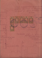 258881 / Bulgaria 1942 - 10+10+5+1+1+10 (1940) Leva Revenue Fiscaux , Plan For Plumbing A House In Sofia , Bulgarie - Autres Plans