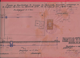 258885 / Bulgaria 1943 - 20 (1940) Leva Revenue Fiscaux , Plan For Plumbing A House In Sofia , Bulgarie Bulgarien - Autres Plans