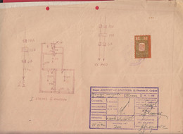 258893 / Bulgaria 1940 - 5 (1940) Leva Revenue Fiscaux , Plan For Electrical Installation Of A House In Sofia , Bulgar - Other Plans