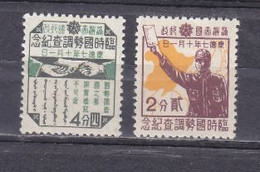 Manchukuo 1940 Extra Census Stamps 2v MLH - 1932-45 Manchuria (Manchukuo)