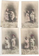 Postcard Vintage Early 1900's Unused  "Children, Candy, Sharing" See Description X 4 Different - Children And Family Groups