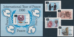 ** 1986 A Béke Nemzetközi éve Sor Mi 364-367 + Blokk Mi 62 - Other & Unclassified