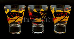 3 Db Martini üveg Pohár, Matricás, Hibátlan, M: 11 Cm - Glas & Kristal