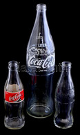 3 Db Coca-Colás üveg, M: 20 Cm, 20,5 Cm, 34 Cm - Glas & Kristal