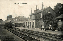 Auffay * La Gare * Train Locomotive * Ligne Chemin De Fer De Seine Maritime - Auffay