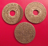 Maroc. Lot De 3 Pièces : 25 & 50 Centimes Nd (1921). Empire Chérifien - Marokko