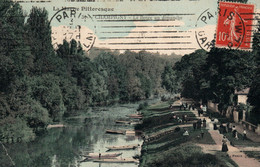 Champigny (La Marne Pittoresque) La Berge Un Dimanche - Edition B.F. Paris - Carte Colorisée N° 31 - Champigny