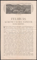 1904 Kőrös, Kőrösi Csoma Sándor Szobrának Felállítására Szóló Felhívás - Zonder Classificatie