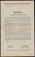 Cca 1909 Kérelem A Szerencsétlen Siketnémák érdekében, A Siketnémák Kolozsvári Országos Intézetétől, Hajtásnyommal, Apró - Unclassified