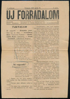 1919. április 19. Bp., Az Új Forradalom I. évfolyamának 3. Száma, Lelkesítő Versekkel és írásokkal, Kis Szakadással, 2p - Unclassified