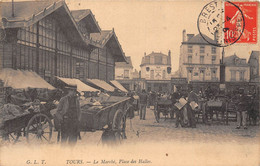 37-TOURS- LE MARCHE PLACE DES HALLES - Tours