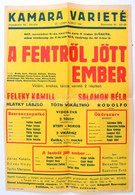 1957 Kamara Varieté - A Fentről Jött Ember (Rodolfo Szereplésével), Plakát, Hajtott, Kis Szakadásokkal, 29x42 Cm - Andere & Zonder Classificatie