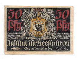 *notgeld Geestemunde 50 Pfennig 412.1/12   Wilhelmshaven - [11] Local Banknote Issues