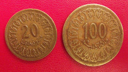 2 Pièces De Tunisie. 20 & 100 Millim 1960 - Tunesien