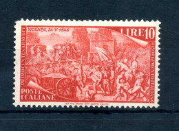 1948 REP. IT. Risorgimento N.585 10 Lire MNH ** - 1946-60: Nieuw/plakker