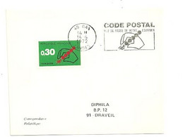 LANDES - Dépt N° 40 = DAX 1972 =  FLAMME CONCORDANTE  =  SECAP Illustrée ' CODE POSTAL / Mot Passe' - Zipcode