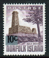 Norfolk Island 1966 Single 10c Stamp From The Definitive Set With Decimal Overprints. - Ile Norfolk