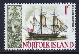 Norfolk Island 1967 Single 1c Stamp From The Definitive Stamps Showing Ships. - Ile Norfolk